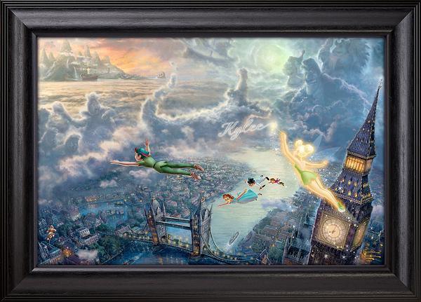 Disney Tinker Bell and Peter Pan Fly to Never Land - Personalized Framed Canvas