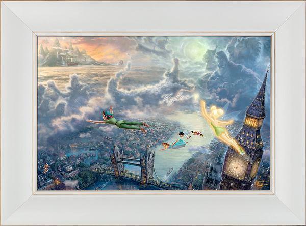 Disney Tinker Bell and Peter Pan Fly to Never Land - Personalized Framed Canvas