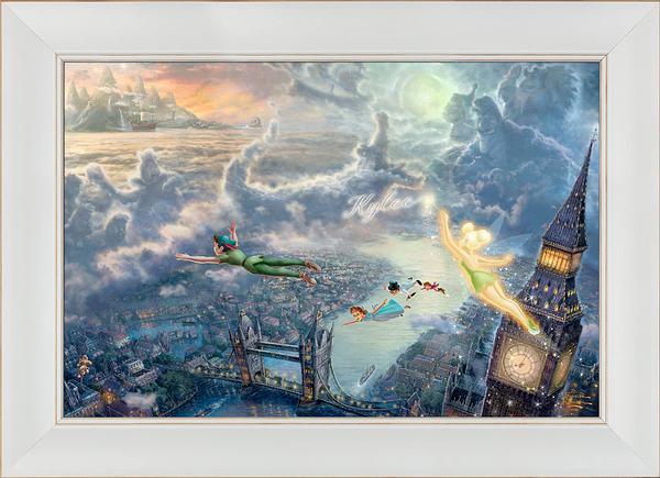 Disney Tinker Bell and Peter Pan Fly to Never Land - Personalized Framed Canvas