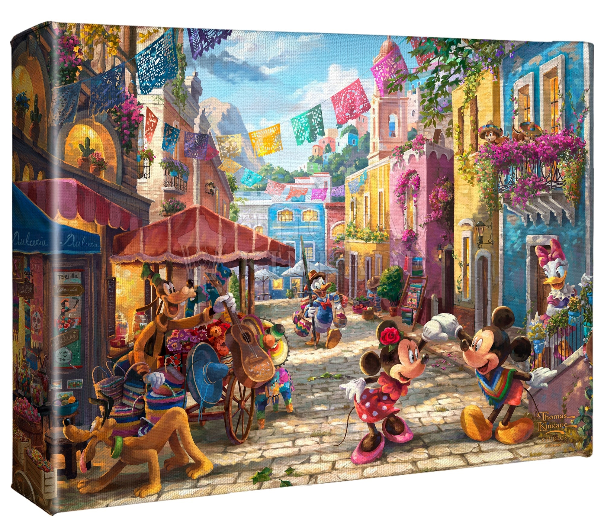 【美品】Disney　ミッキー　アート　キャンバス　タペストリー　50cm Shop Disney Mickey and Minnie in Mexico - 8
