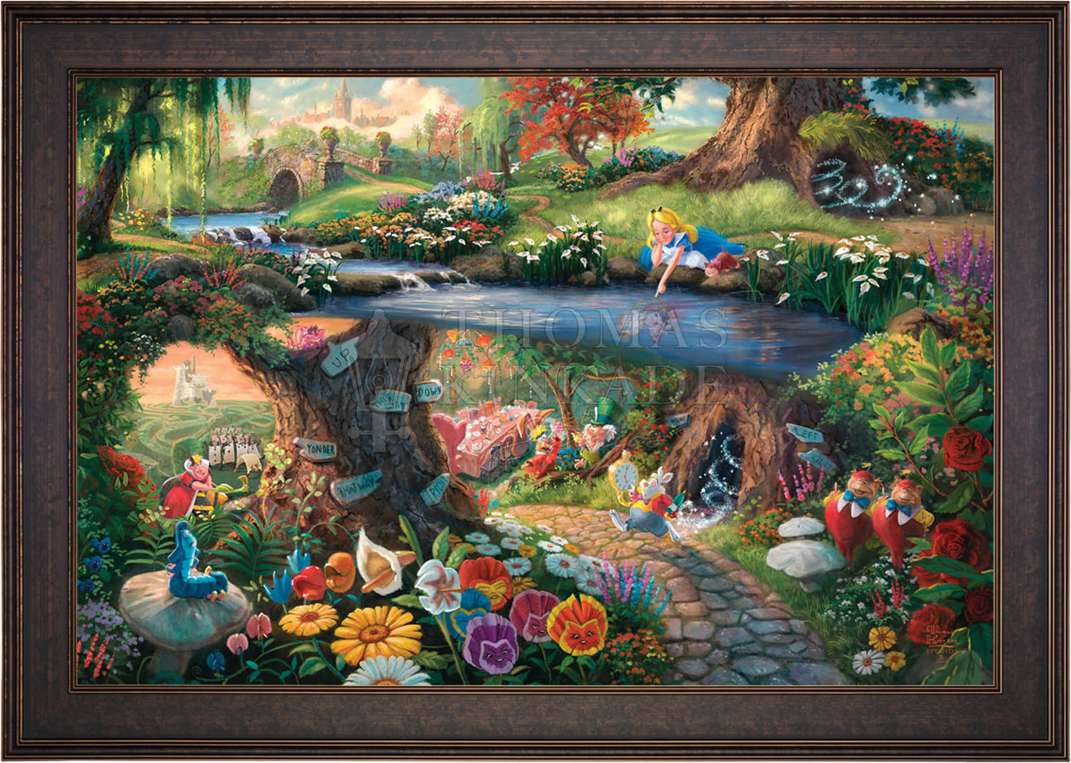 Thomas Kinkade 不思議の国のアリス キャンバスアート Shop Disney Alice in Wonderland - Limited Edition Canvas Wall Art