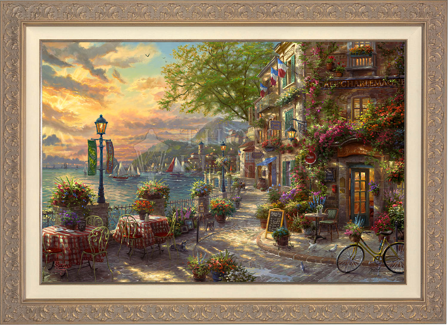 French Riviera Café - Limited Edition Canvas – Thomas Kinkade Studios