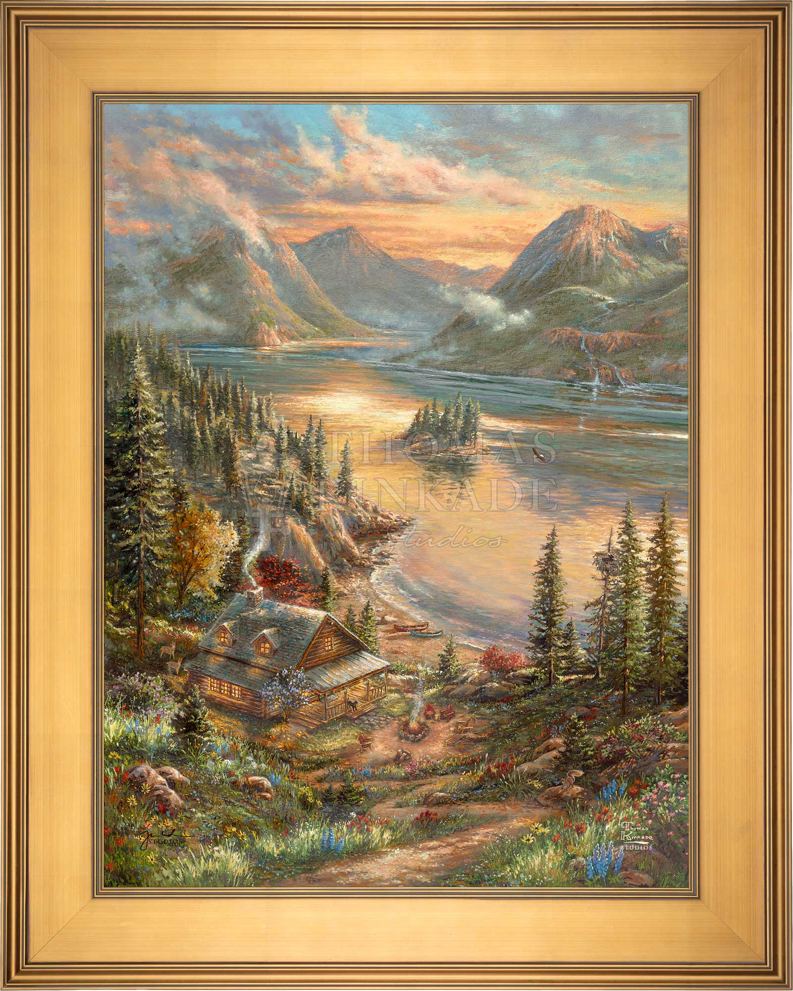 Thomas Kinkade リトグラフ作品 フレーム付き Thomas Kinkade