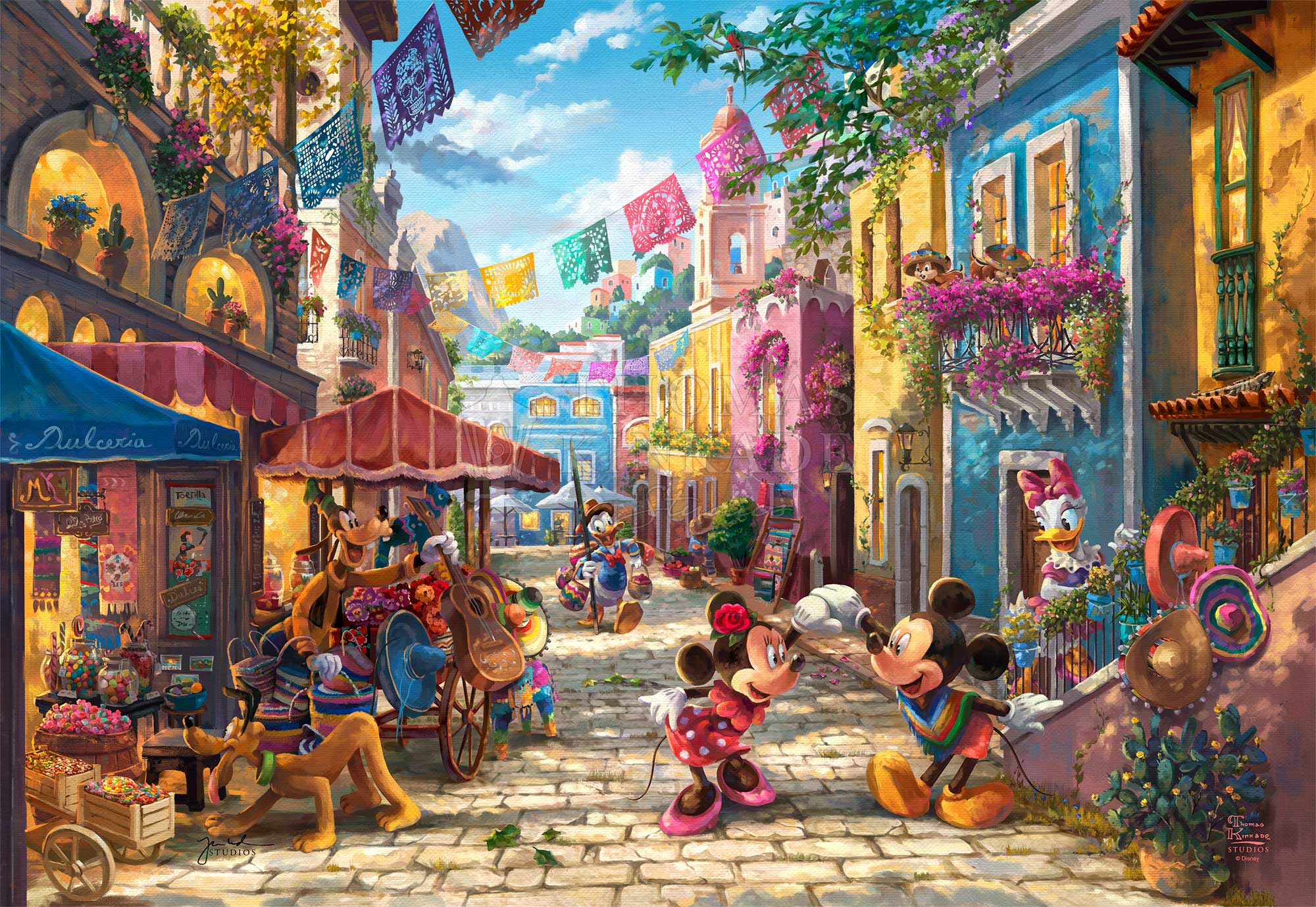 ※モナステMICHAEL & MICKEY 【アート作品】 Disney Mickey and Minnie in Mexico - Limited Edition Canvas