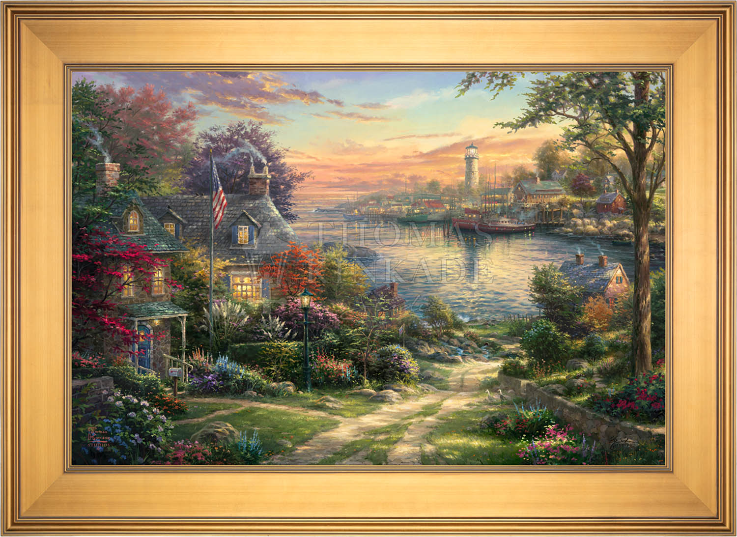 THOMAS KINKADE USA製 ラグ カーペット タペストリー THOMAS KINKADE トーマス キンケイド USA製 コットン ラグ マット