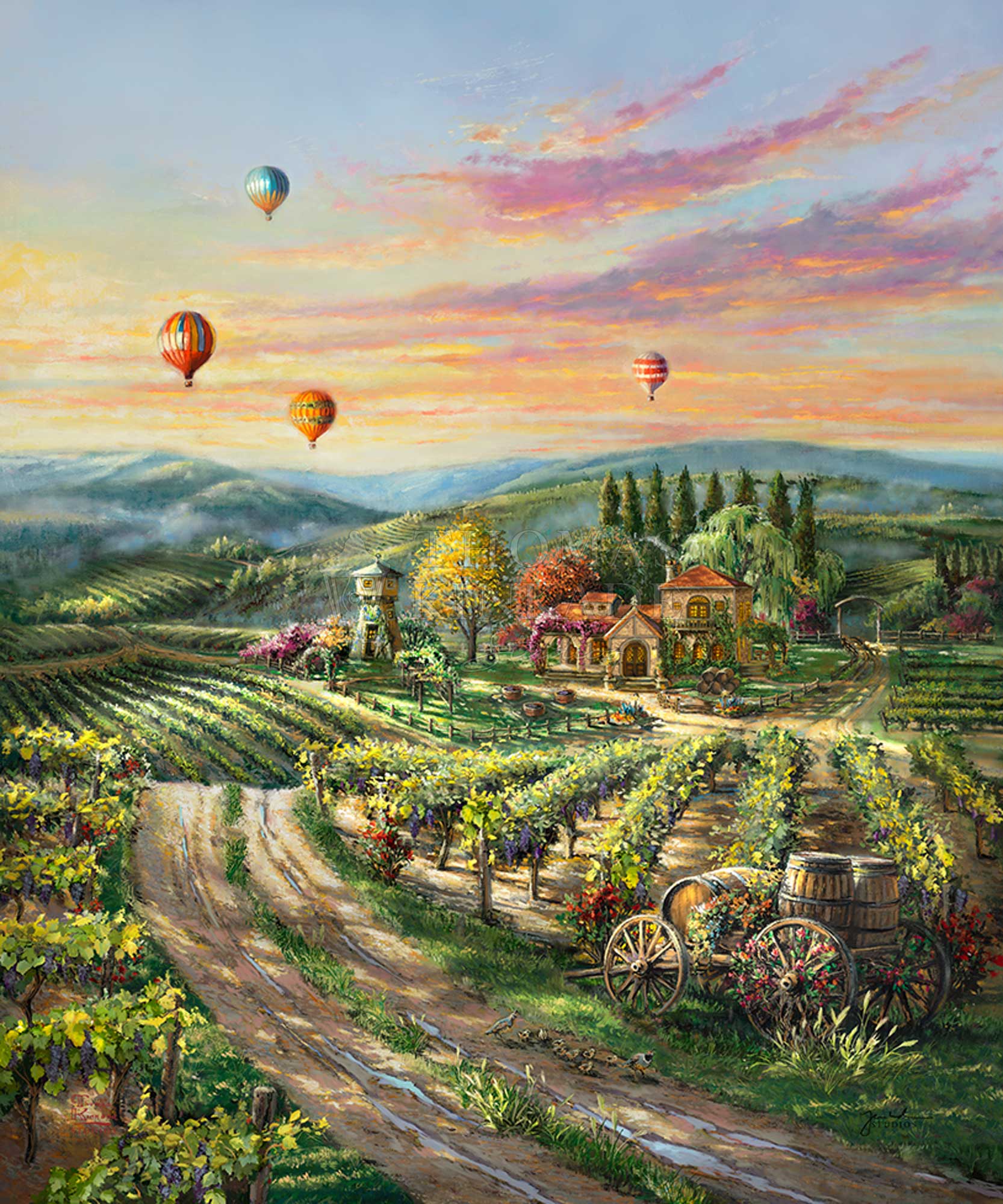 Peaceful Valley Vineyard - Limited Edition Canvas – Thomas Kinkade