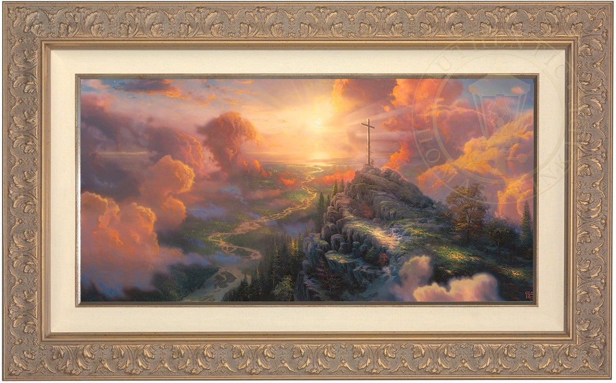 Thomas Kinkade リトグラフ作品 フレーム付き Shop The Cross - Limited Edition Canvas Wall Art From Thomas