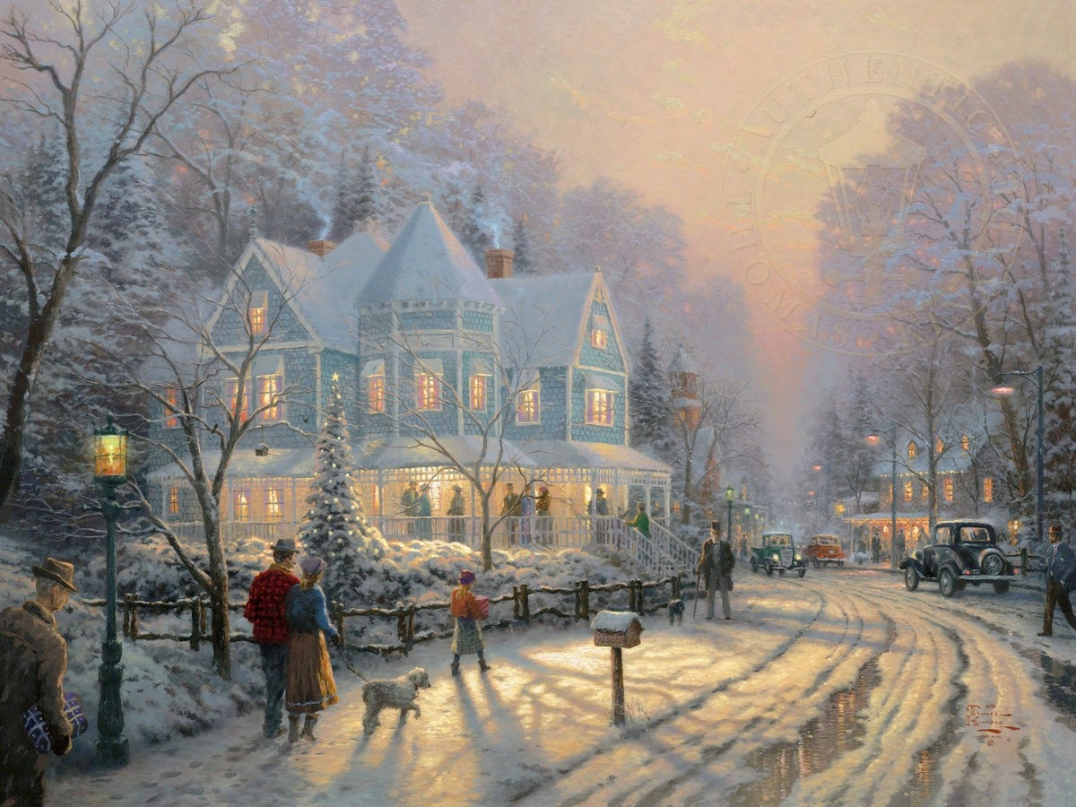 トーマスキンケード A Holiday Gathering 美品 キャ IOAE Shop A Holiday Gathering - Limited Edition Canvas Wall Art From