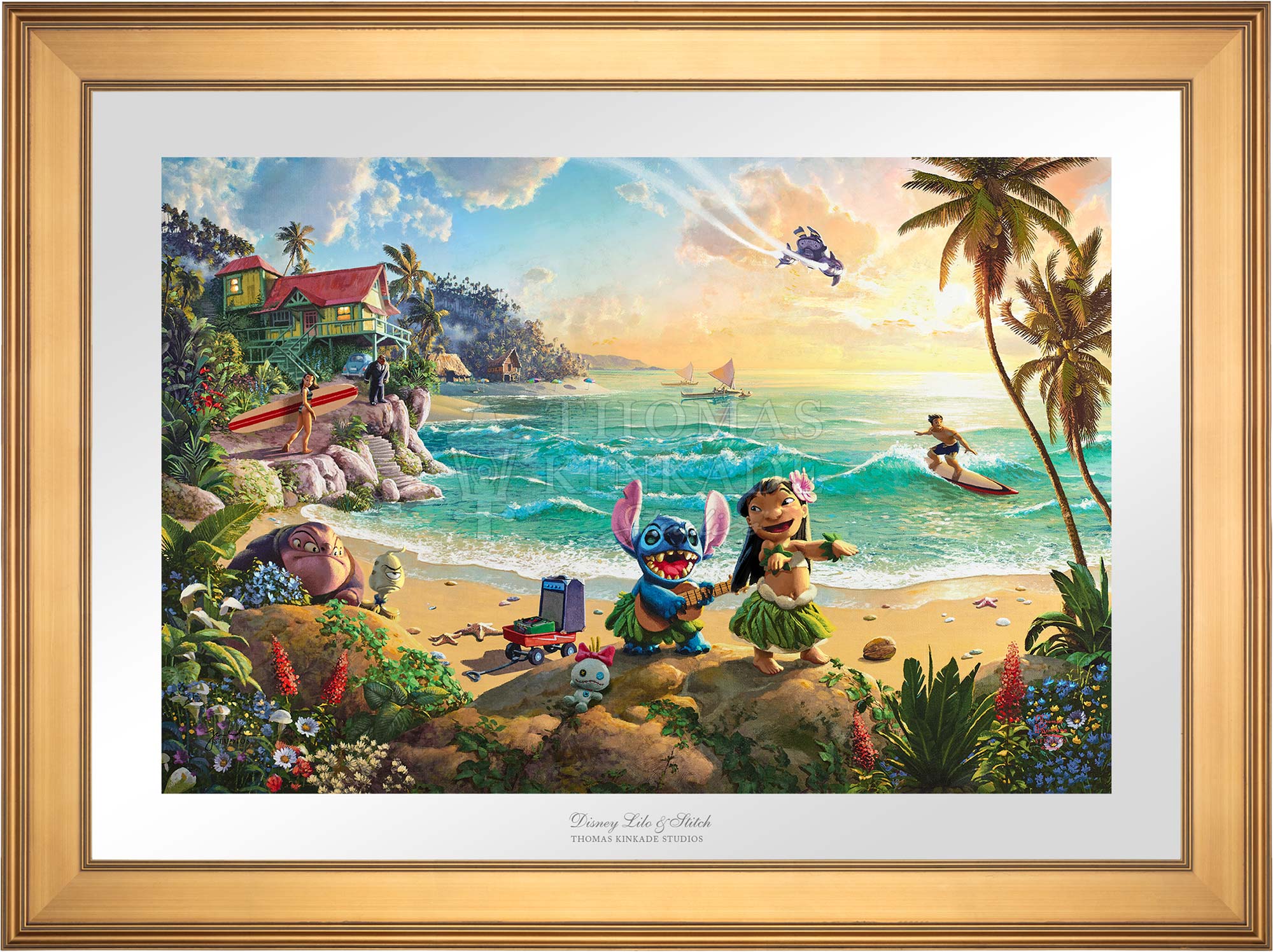 キャンバスアート Disneyスティッチ　ハワイアンレイ Shop Disney Lilo & Stitch - Limited Edition Paper Wall Art From