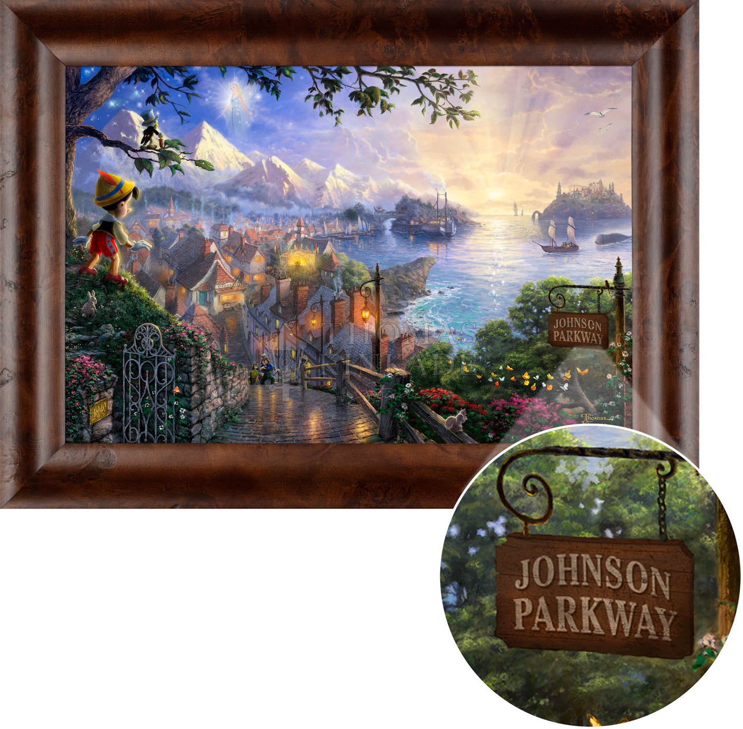 Disney Pinocchio Wishes Upon a Star - Personalized Canvas | Thomas Kinkade Studios® Online Store