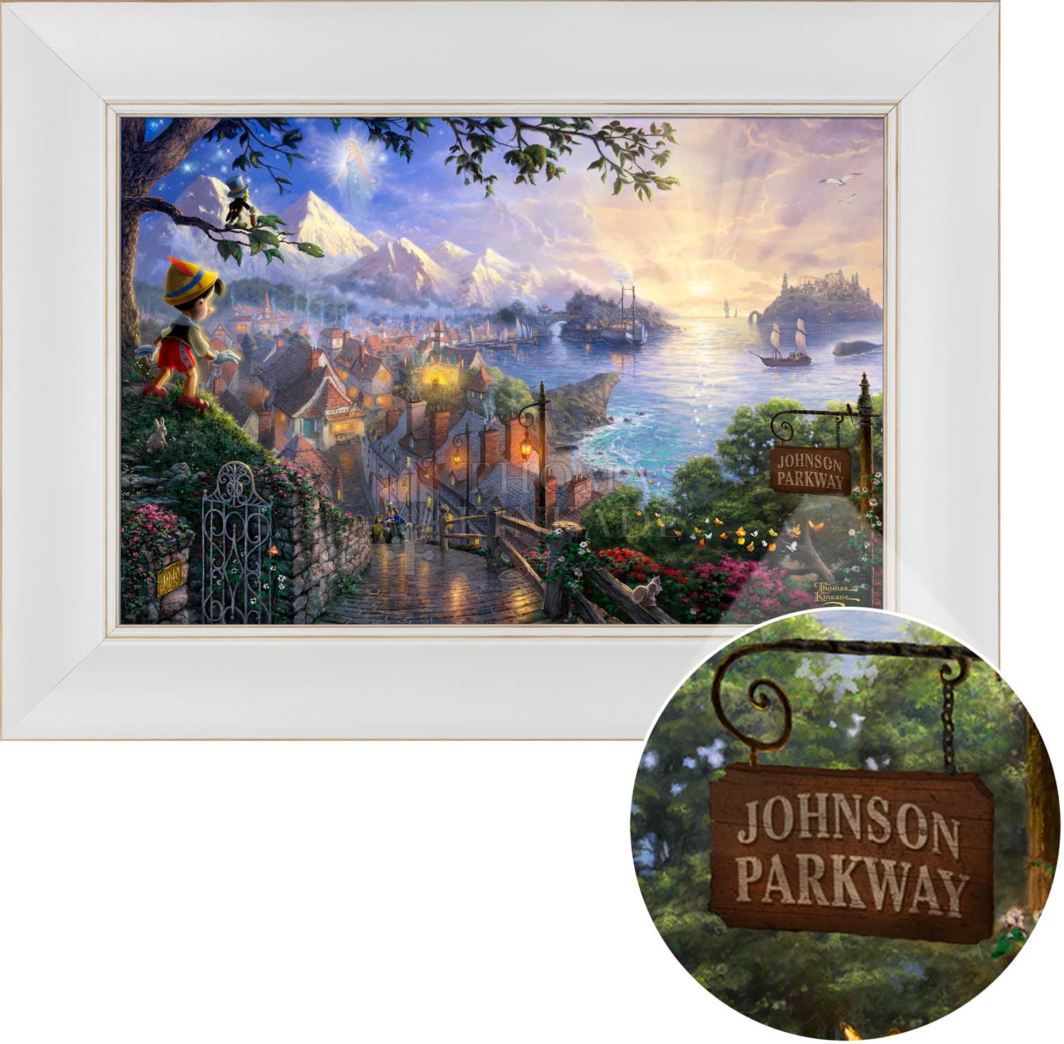 Disney Pinocchio Wishes Upon a Star - Personalized Canvas | Thomas Kinkade Studios® Online Store