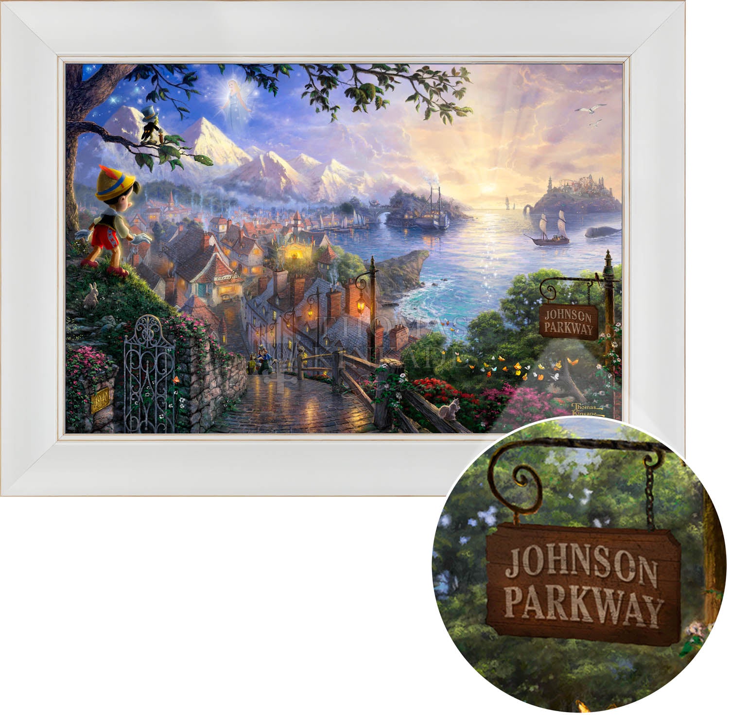 Disney Pinocchio Wishes Upon a Star - Personalized Canvas | Thomas Kinkade Studios® Online Store