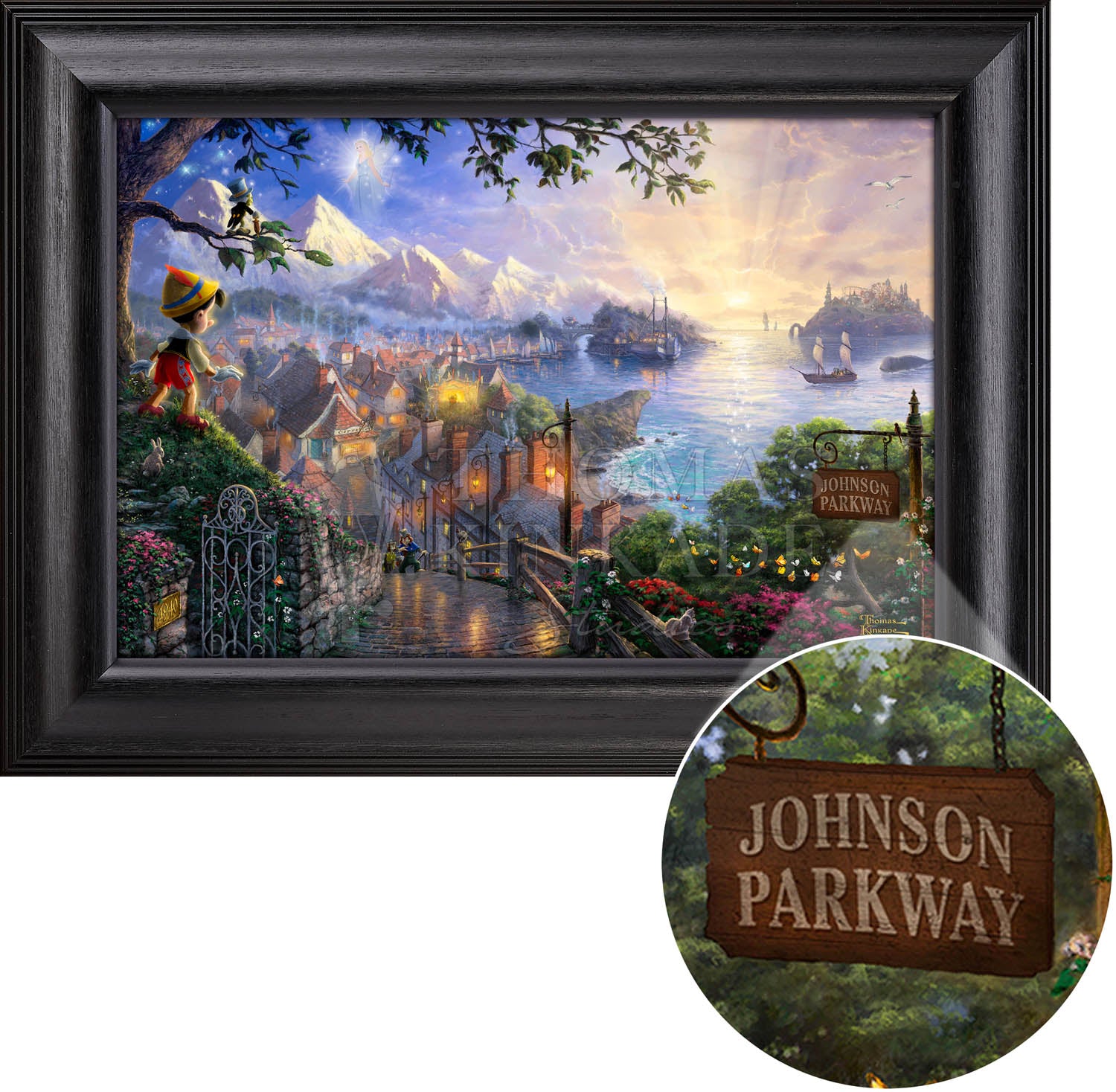 Disney Pinocchio Wishes Upon a Star - Personalized Canvas | Thomas Kinkade Studios® Online Store