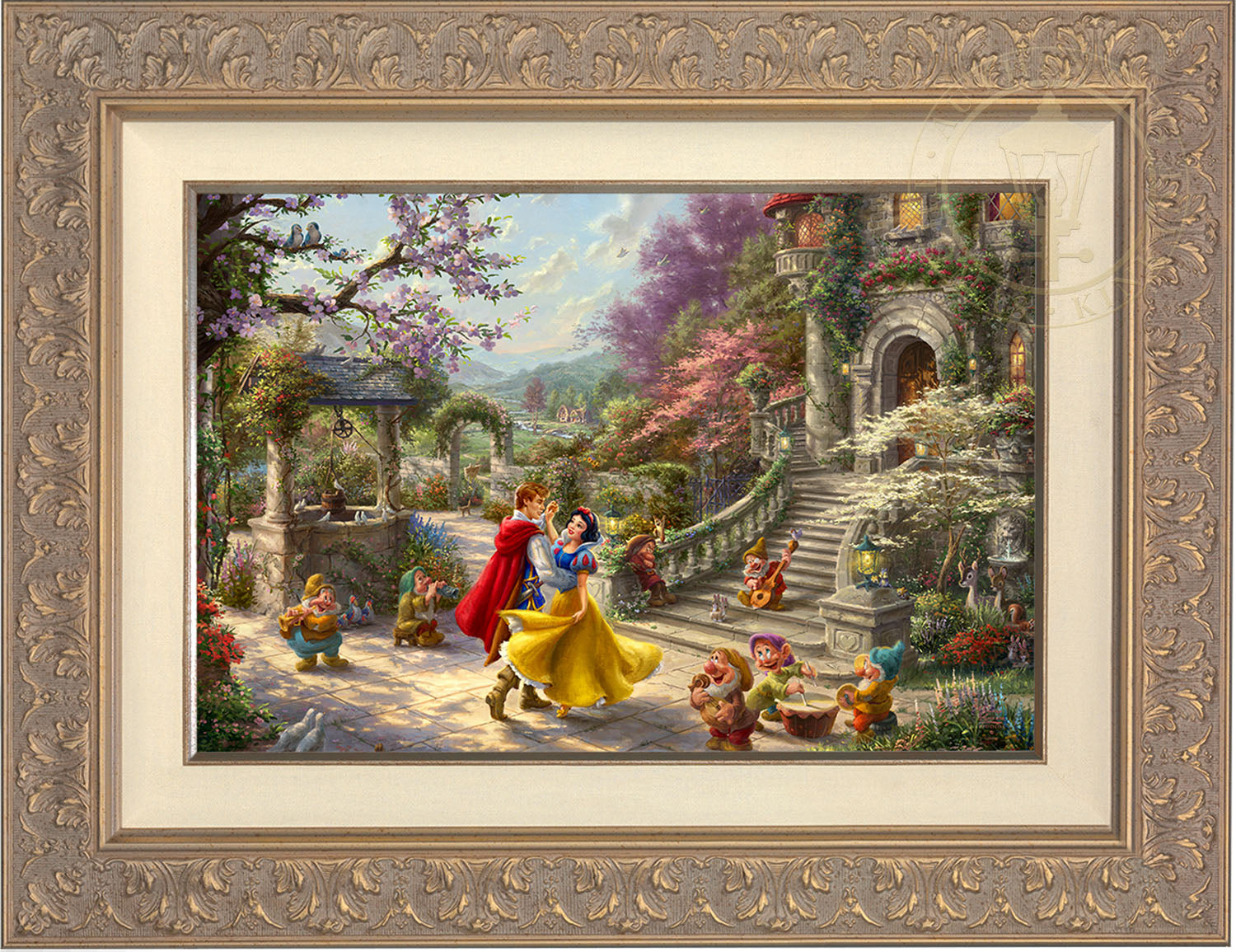 ■美品■　ディズニー絵画　白雪姫　Three for the Dance Disney Snow White Dancing in the Sunlight - Limited Edition Canvas