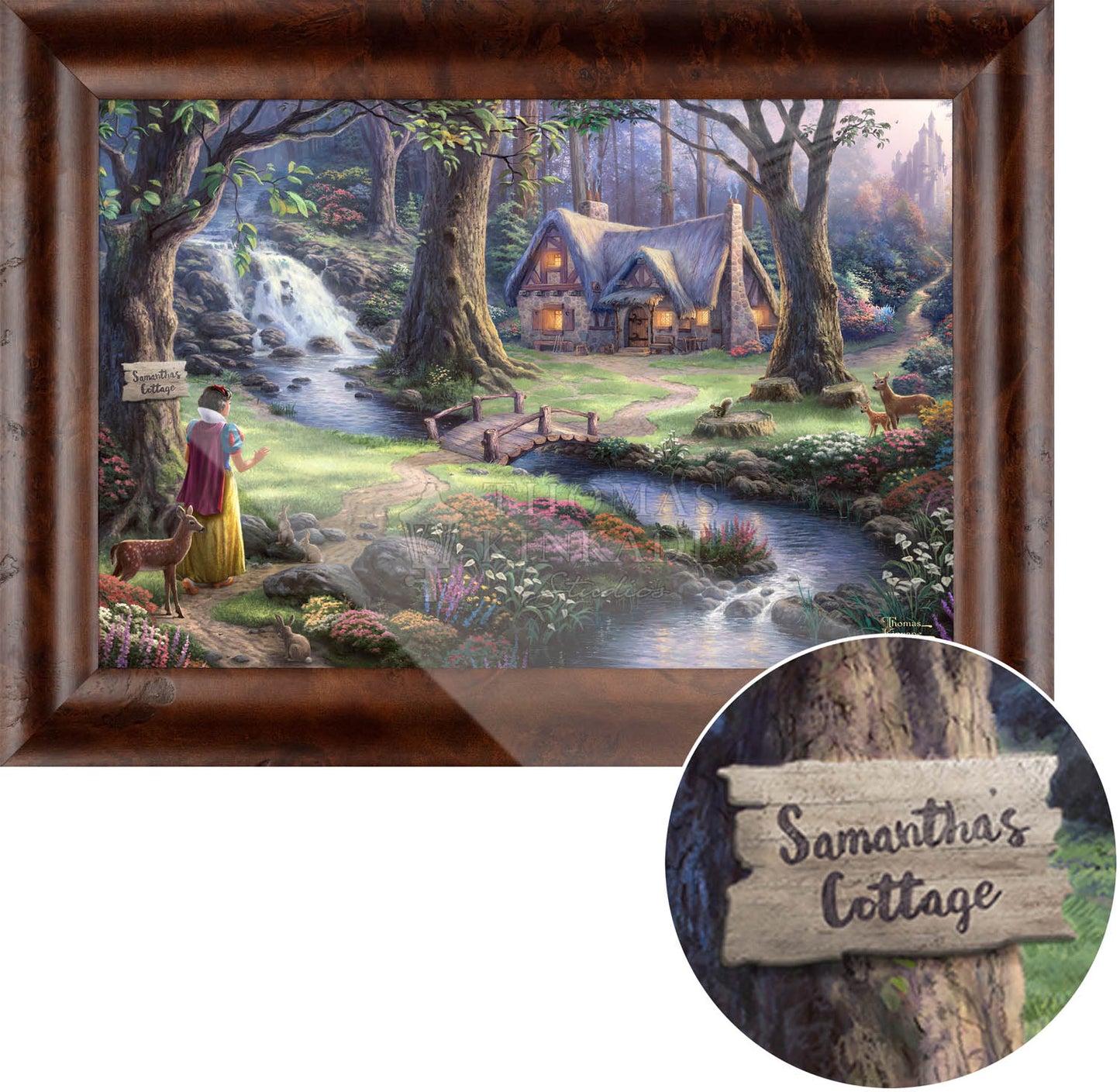 Disney Snow White Discovers the Cottage - Personalized Canvas | Thomas Kinkade Studios® Online Store
