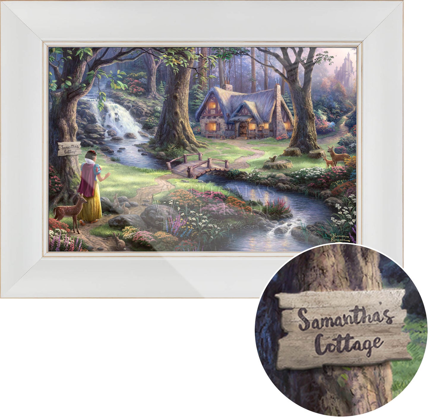 Disney Snow White Discovers the Cottage - Personalized Canvas | Thomas Kinkade Studios® Online Store