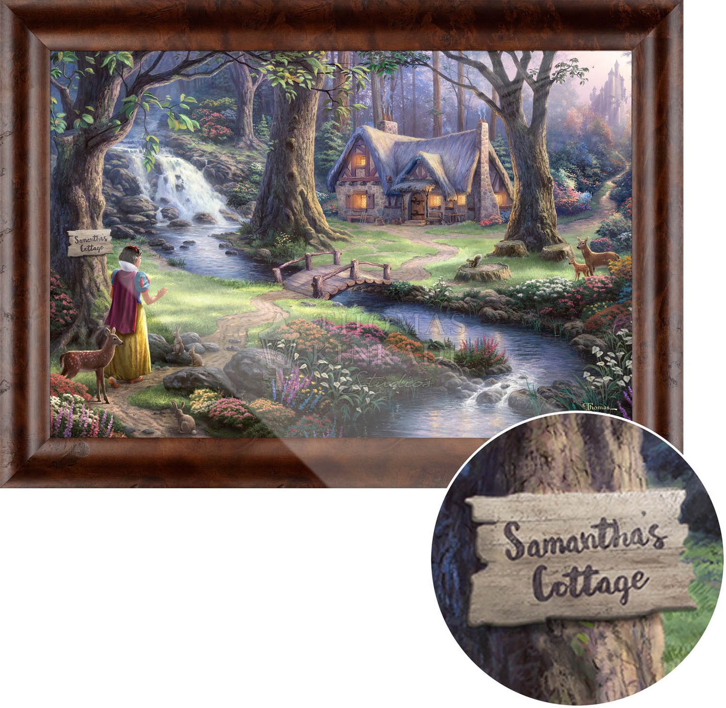 Disney Snow White Discovers the Cottage - Personalized Canvas | Thomas Kinkade Studios® Online Store
