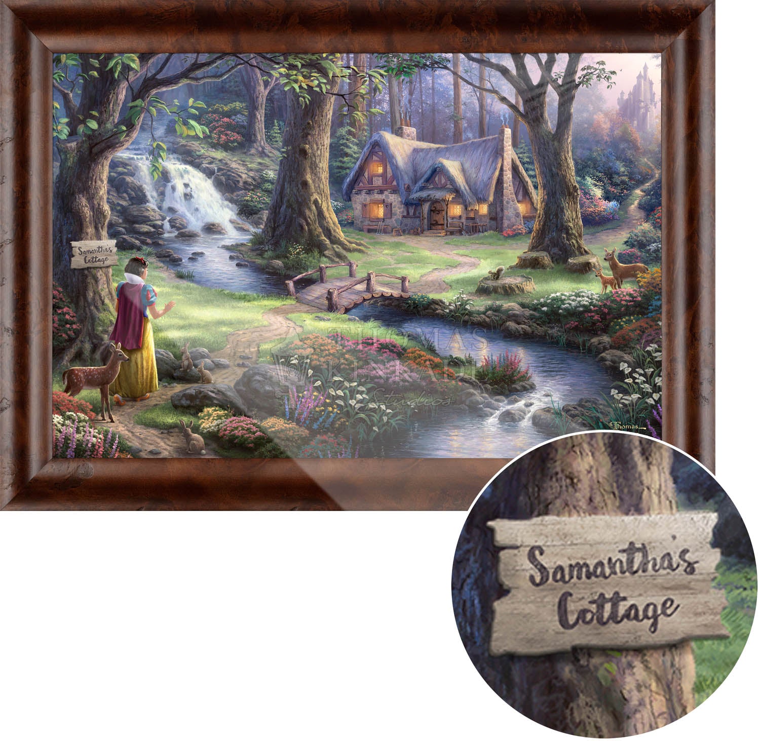 Disney Snow White Discovers the Cottage - Personalized Canvas | Thomas Kinkade Studios® Online Store